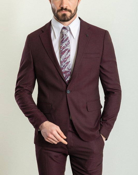 Burgundy Tailored Fit WMS Suit