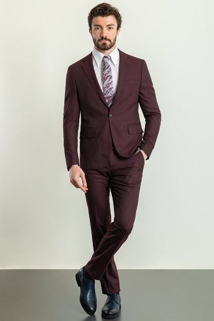 Burgundy Tailored Fit WMS Suit