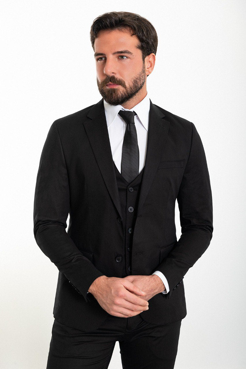 Black Tailored Fit WMS Suit