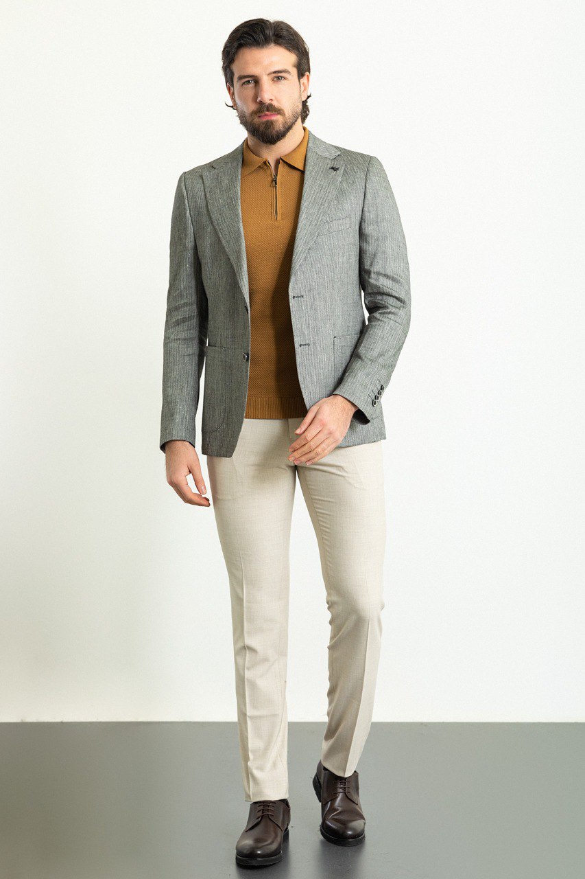 Grey Tailored Fit WMS Blazer