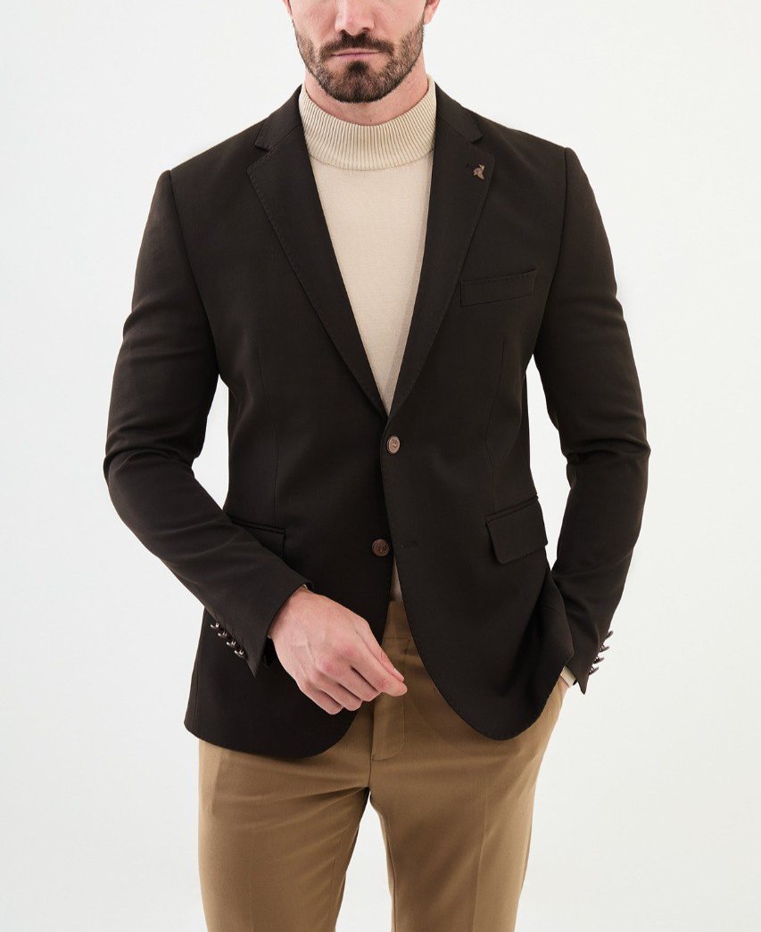 Dark Brown Tailored Fit WMS Blazer