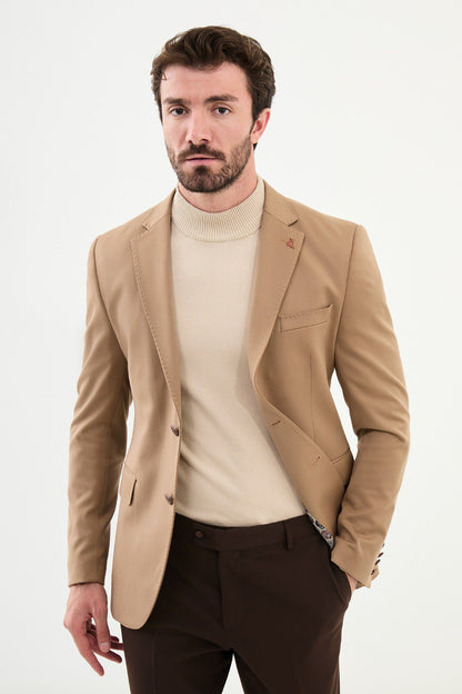 Mid Brown Tailored Fit WMS Blazer