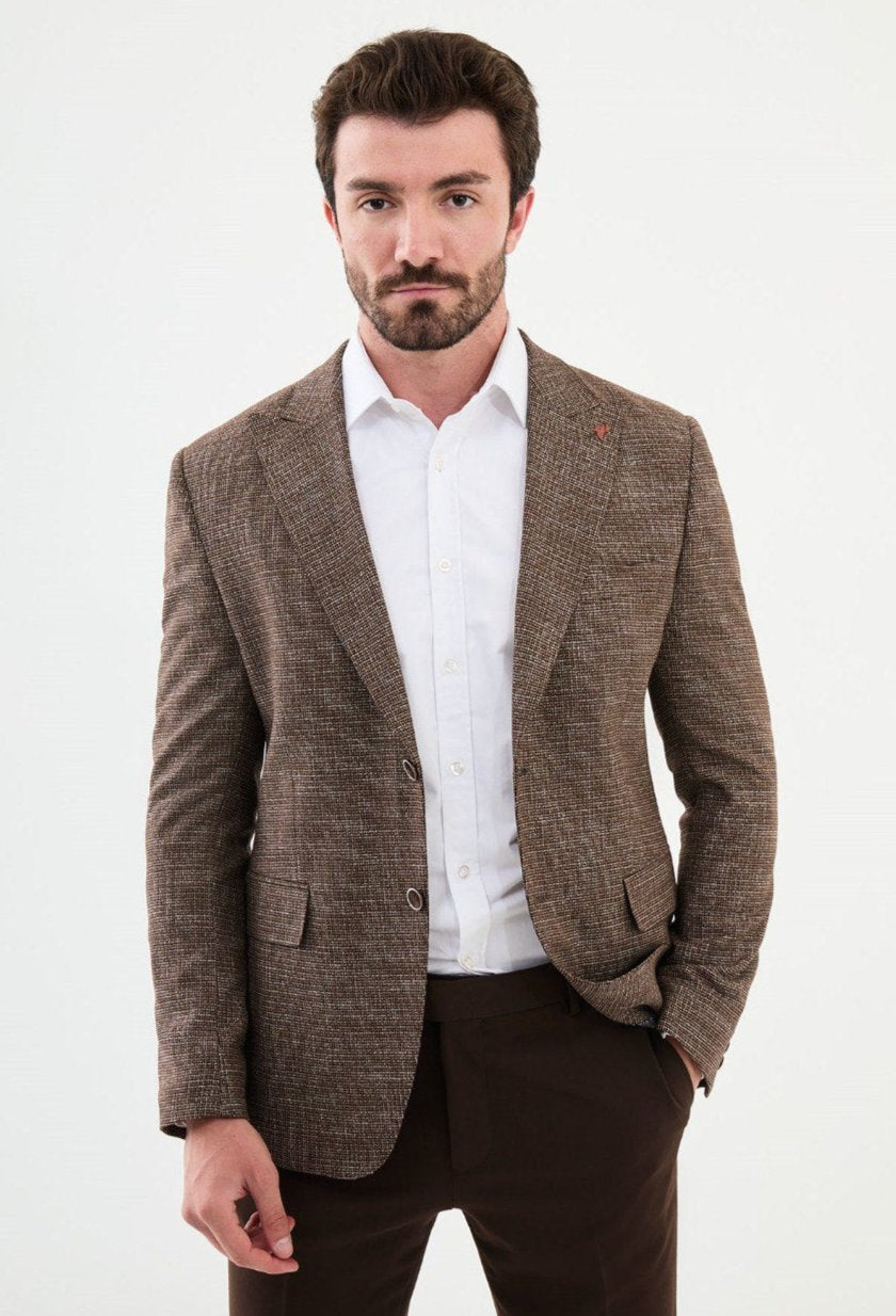 Brown Tailored Fit WMS Blazer