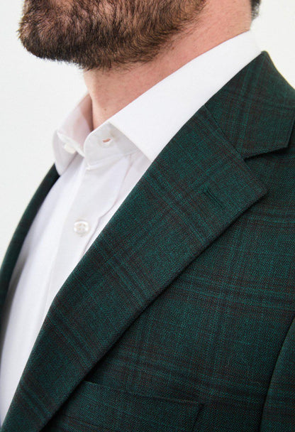 Green Checked Tailored Fit WMS Blazer