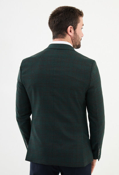 Green Checked Tailored Fit WMS Blazer