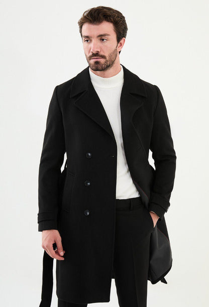 Black Belted Overcoat