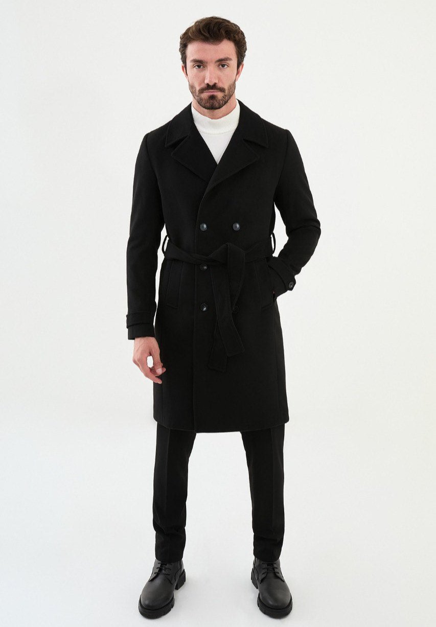 Black Belted Overcoat