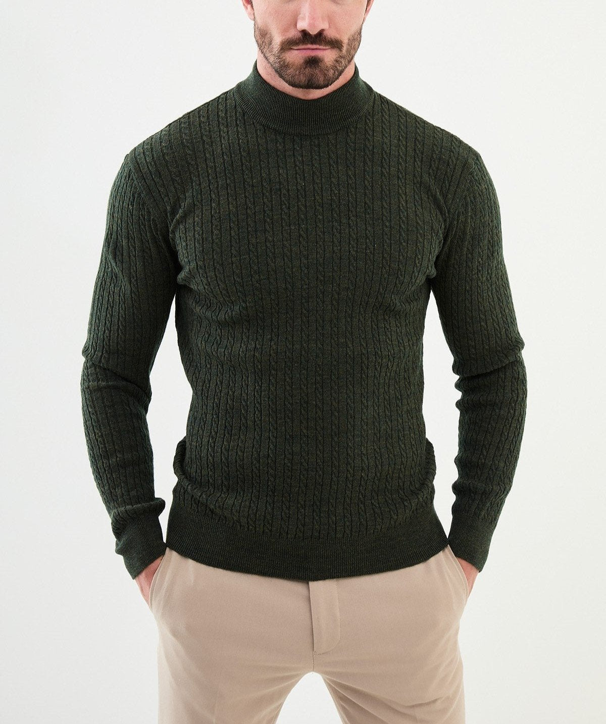 Khaki Turtleneck