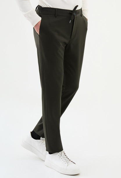 Khaki Slim Leg Straight Pants