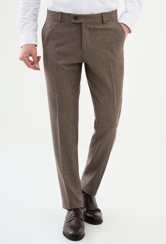 Brown Slim Leg Straight Pants