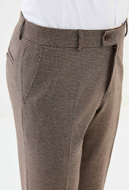 Brown Slim Leg Straight Pants