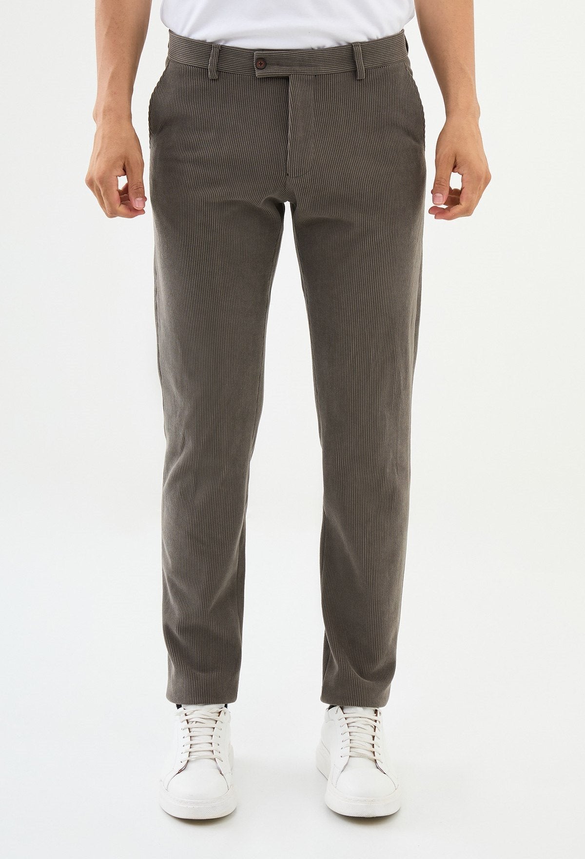 Vizon Slim Leg Straight Corduroy Pants