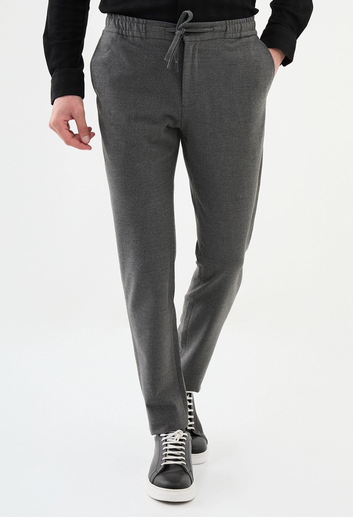 Dark Gray Slim Leg Straight Pants