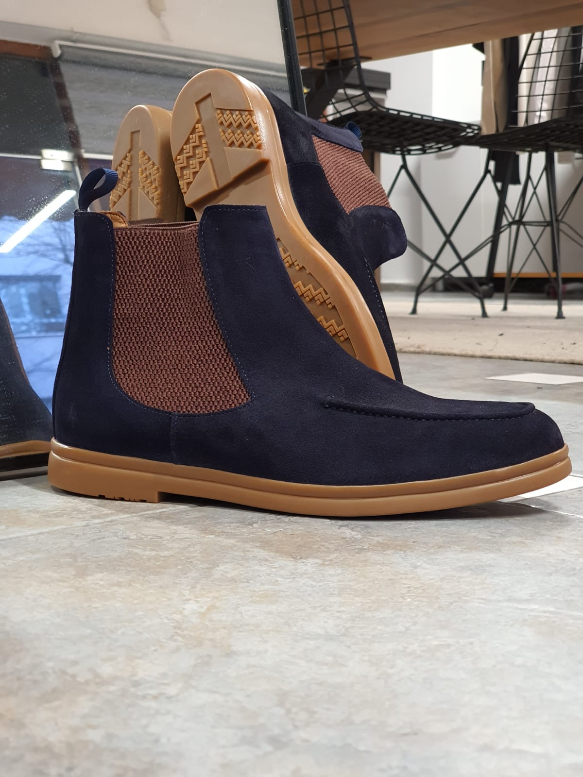 SARDINELLI NAVYBLUE SUEDE SPECIAL PRODUCTION* CALF LEATHER BOOTS