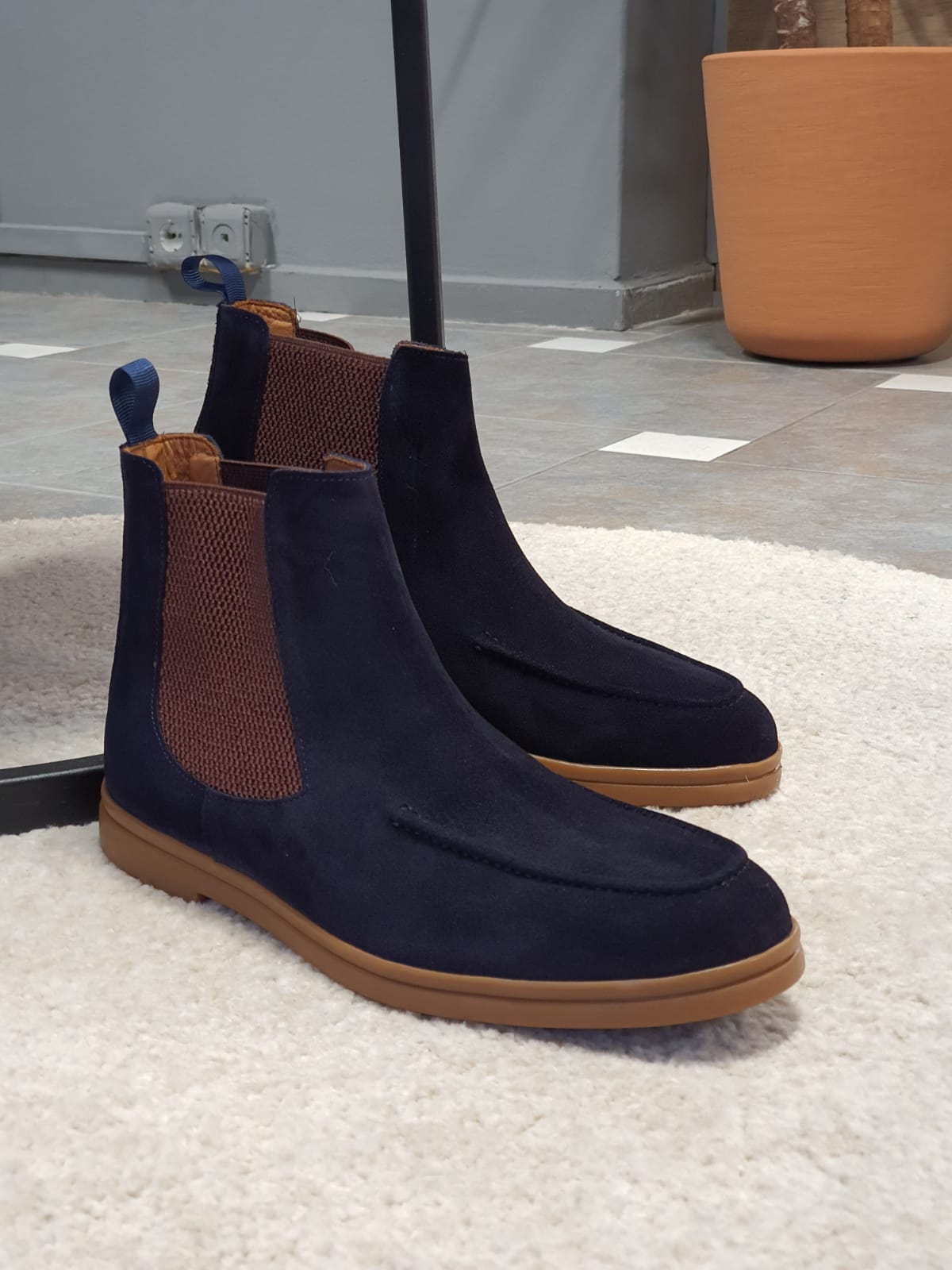 SARDINELLI NAVYBLUE SUEDE SPECIAL PRODUCTION* CALF LEATHER BOOTS