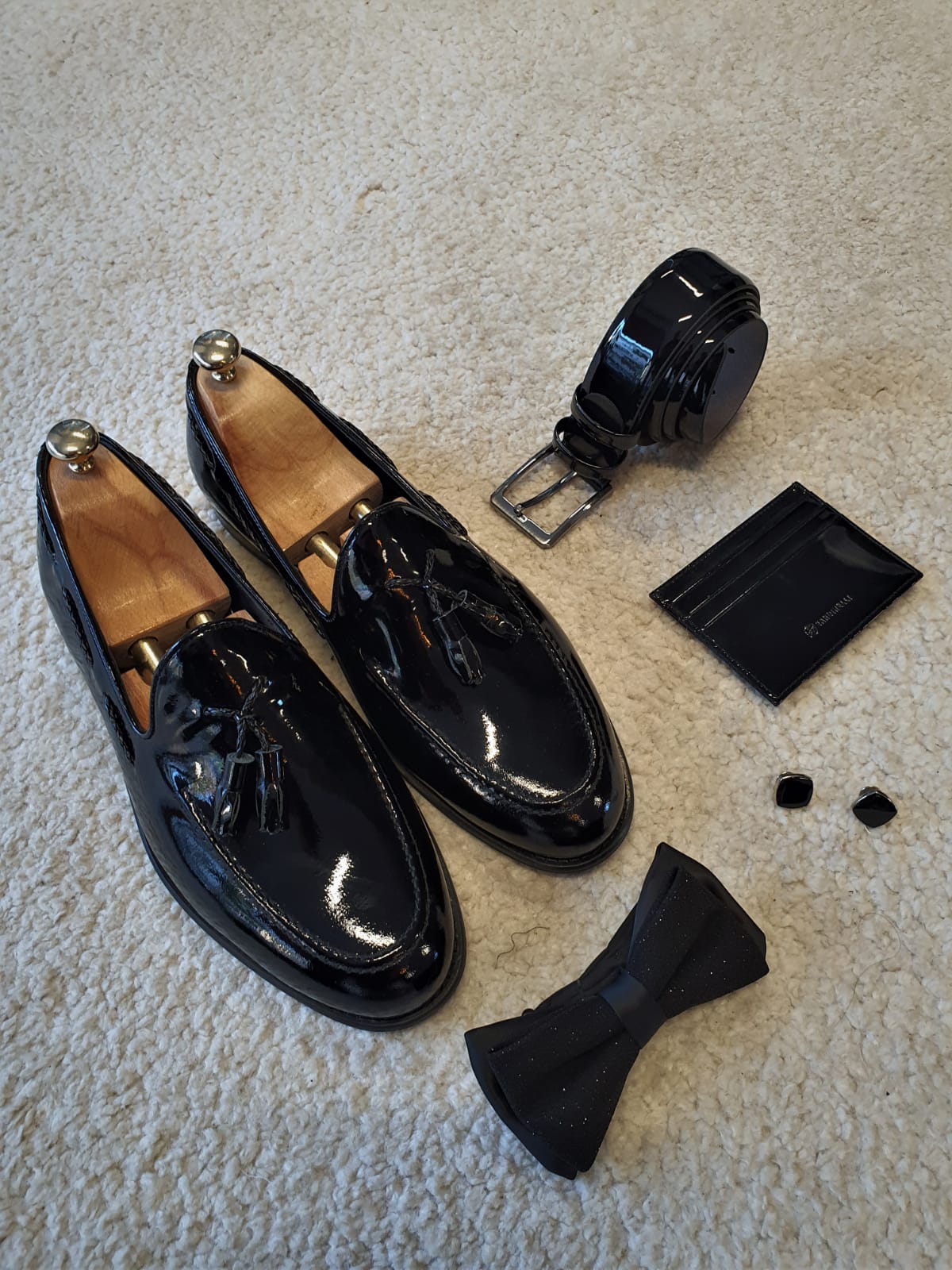 BLACK SARDINELLI SPECIAL EDITION* WITH TASSEL DETAIL PATENT LOAFERS