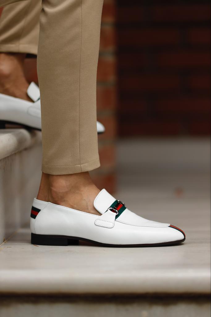 WHITE DELUXE LEATHER LOAFERS