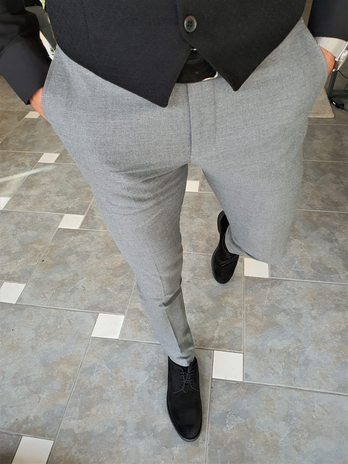 GRAY SPECIAL PRODUCTION* SLIM-FIT PANTS