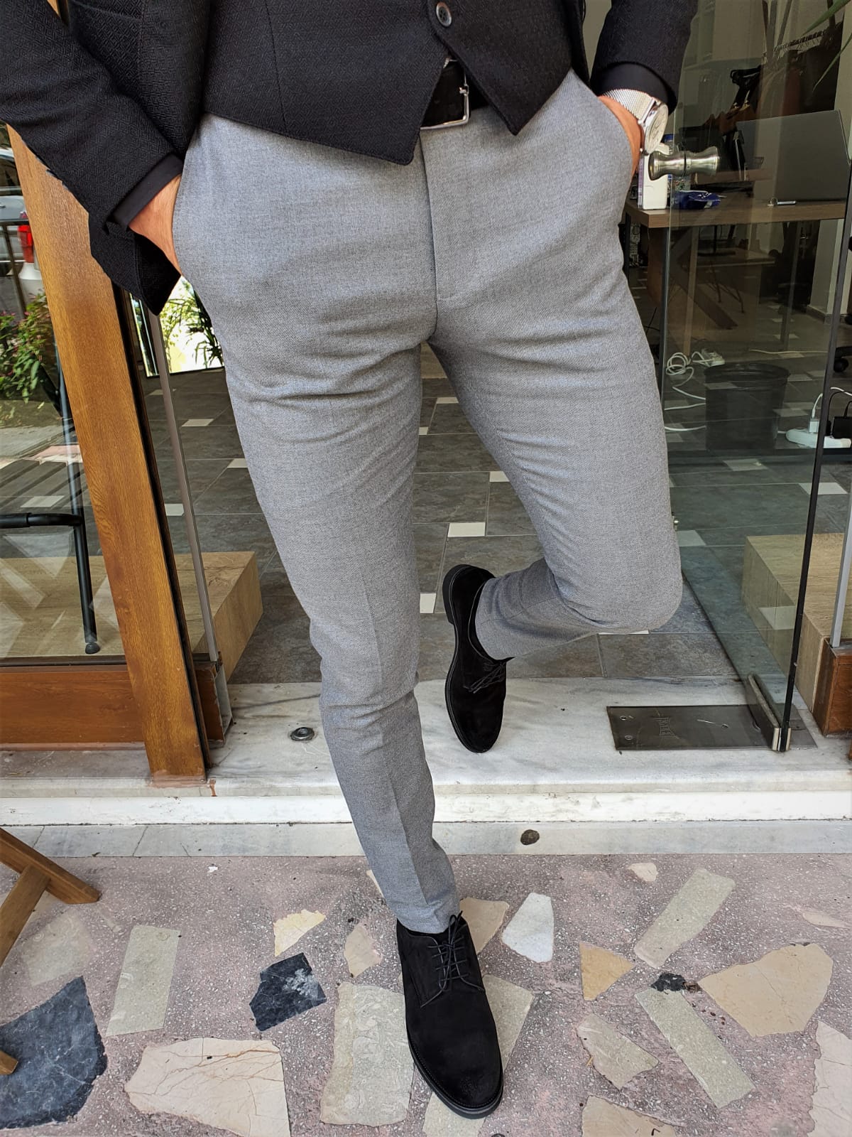 GRAY SPECIAL PRODUCTION* SLIM-FIT PANTS – WearManStyle
