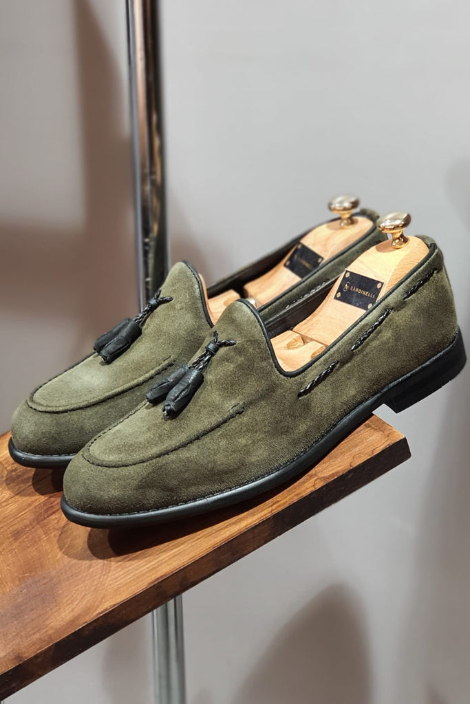 GREEN SPECIAL SARDINELLI SUADE LEATHER LOAFER