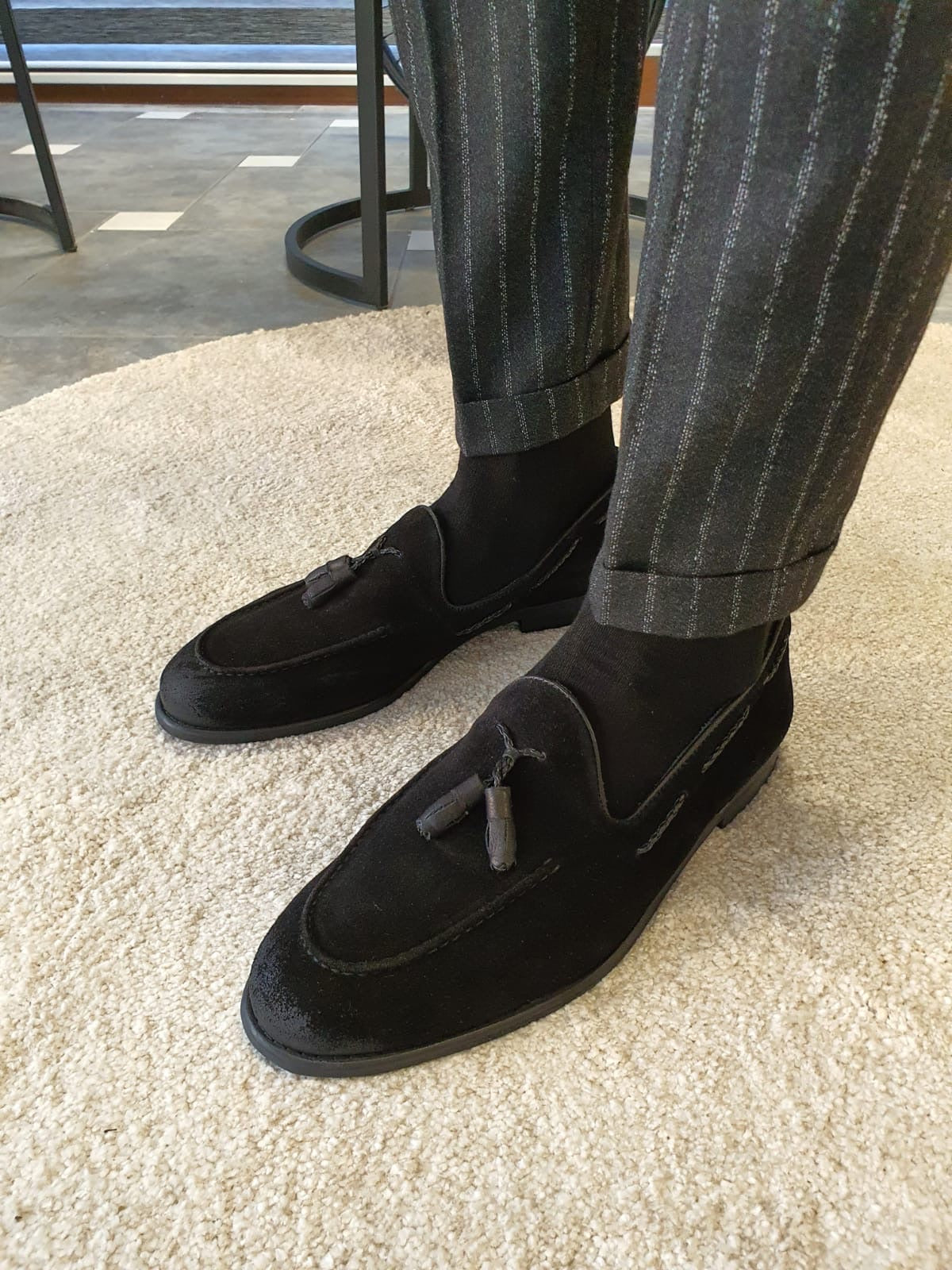 BLACK SUEDE SPECIAL EDITION* WITH TASSEL DETAIL LOAFER