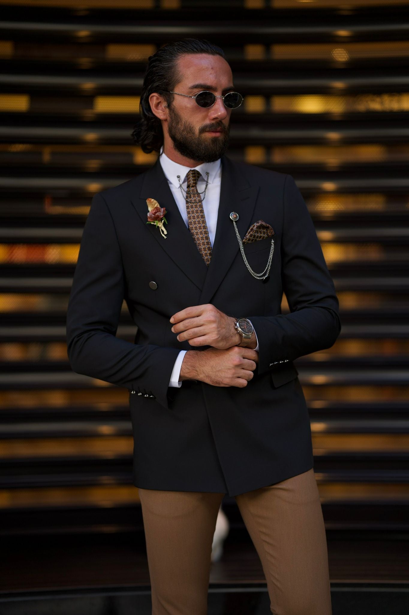 MIDNIGHT SLIM-FIT DOUBLE-BREASTED BLAZER