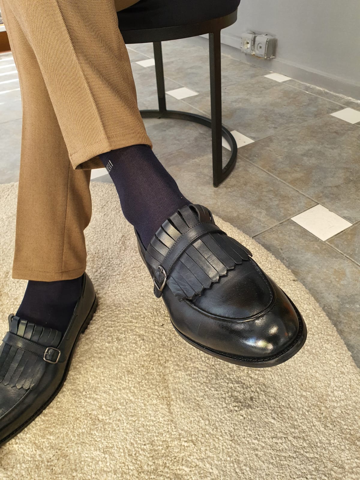 DARKBLUE SARDINELLI LOAFER WITH DETAILED LEATHER BUCKLE