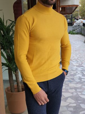 YELLOW SLIM-FIT SPECIAL EDITION* HALF TURTLENECK KNIT