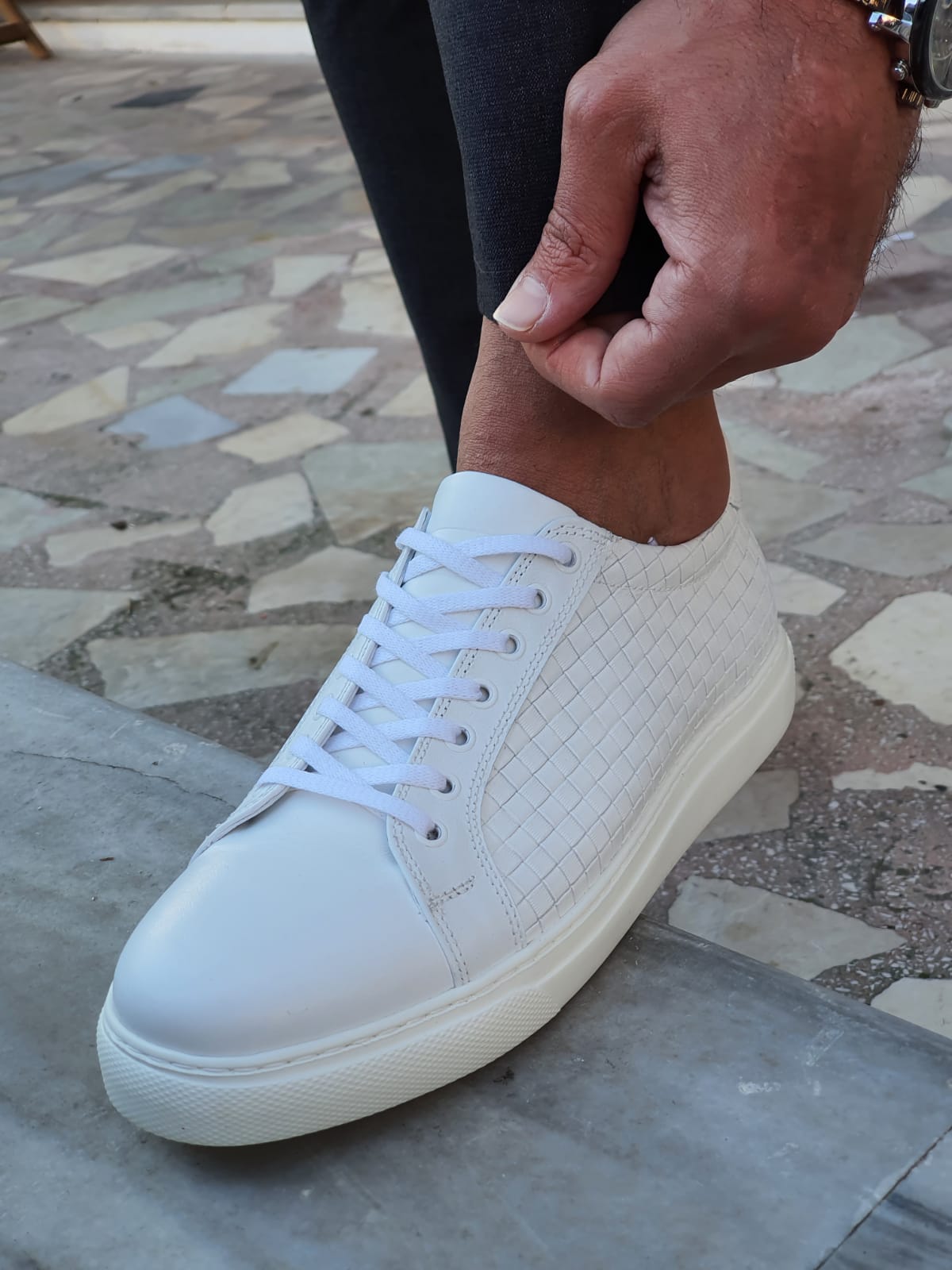 SARDINELLI WHITE SPECIAL EDITION* CALF LEATHER SNEAKERS