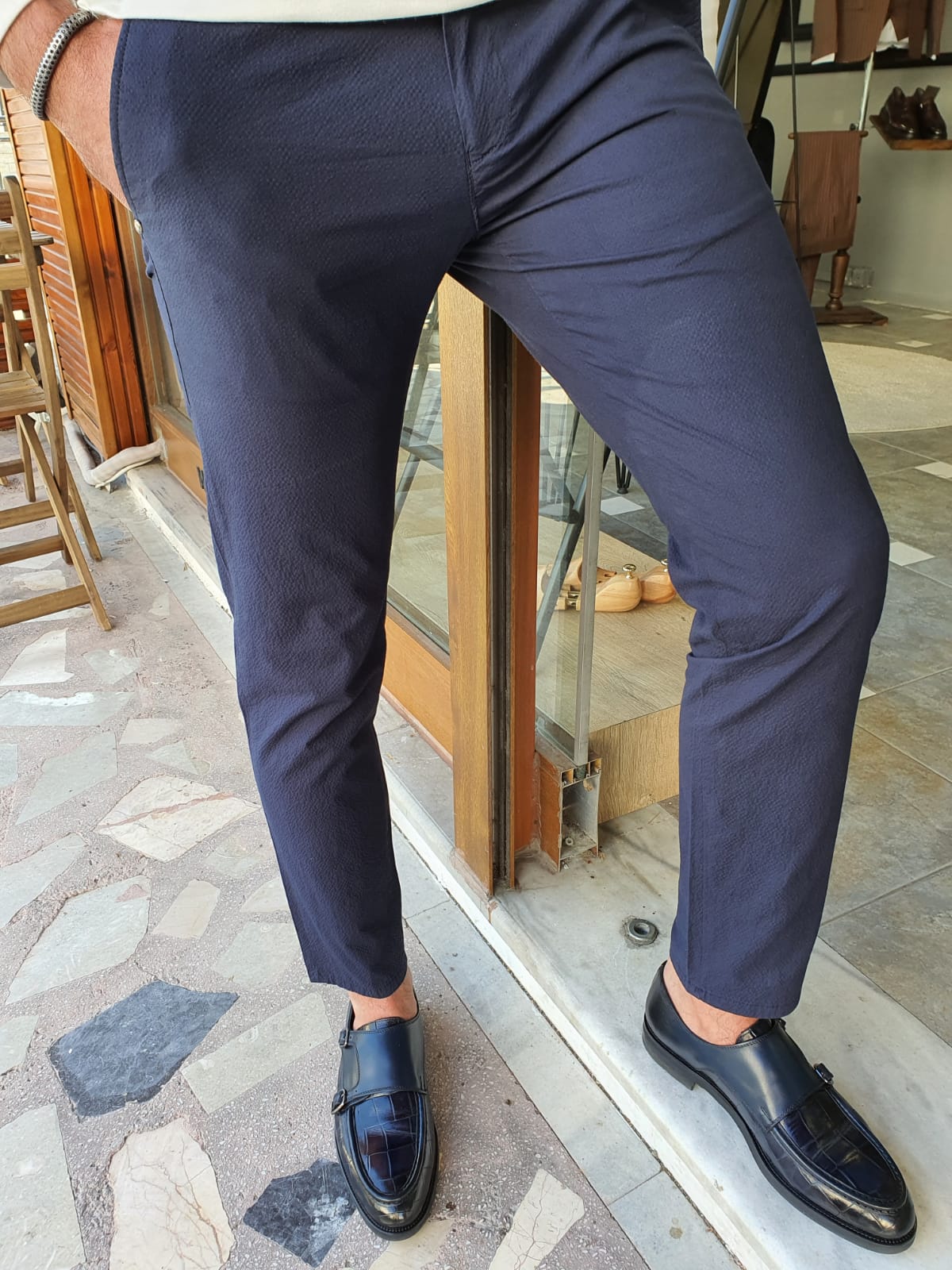 NAVYBLUE SPECIAL PRODUCTION* SIDE POCKET COTTON PANTS