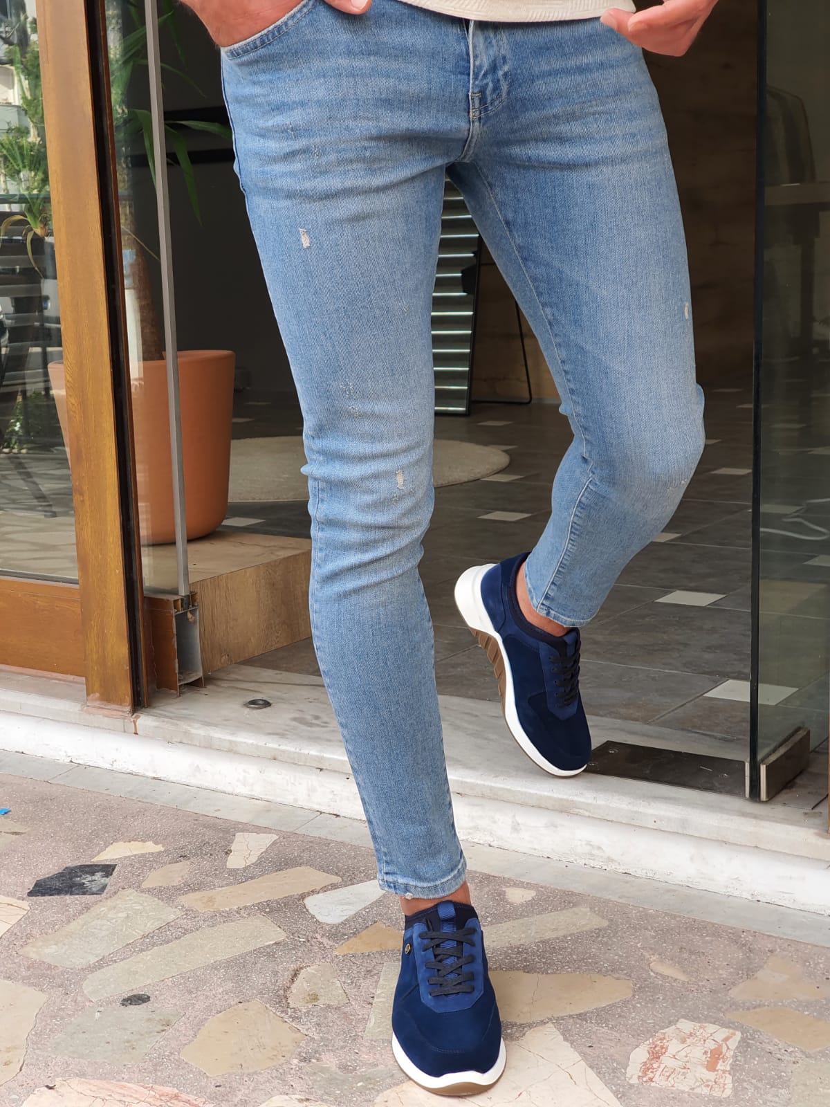 New Blue Ripped Slim Fit Torn Jeans For Men For Men Pontalon Homme Jean  Hompiece Tejanos Hombre Casual Vaportas From Imeav, $38.46