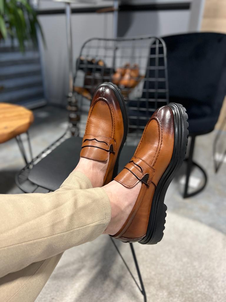 CAMEL GENTLEMEN LEATHER CASUAL LOAFERS