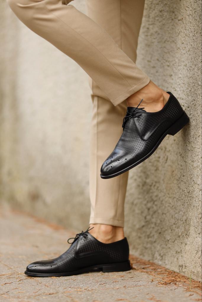 BLACK MODERN LEATHER SHOES