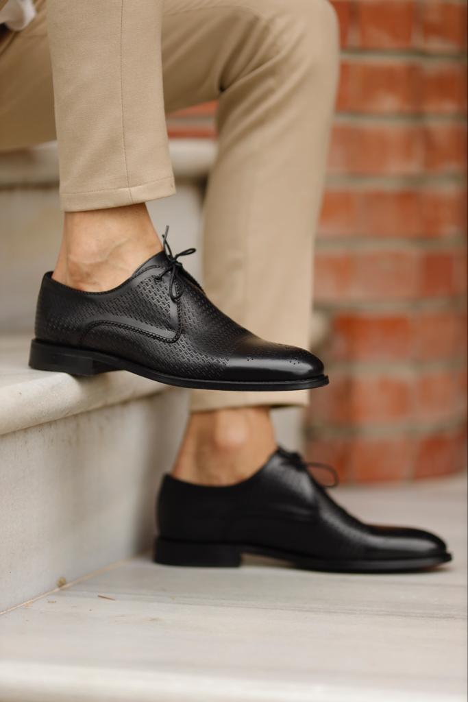 BLACK MODERN LEATHER SHOES