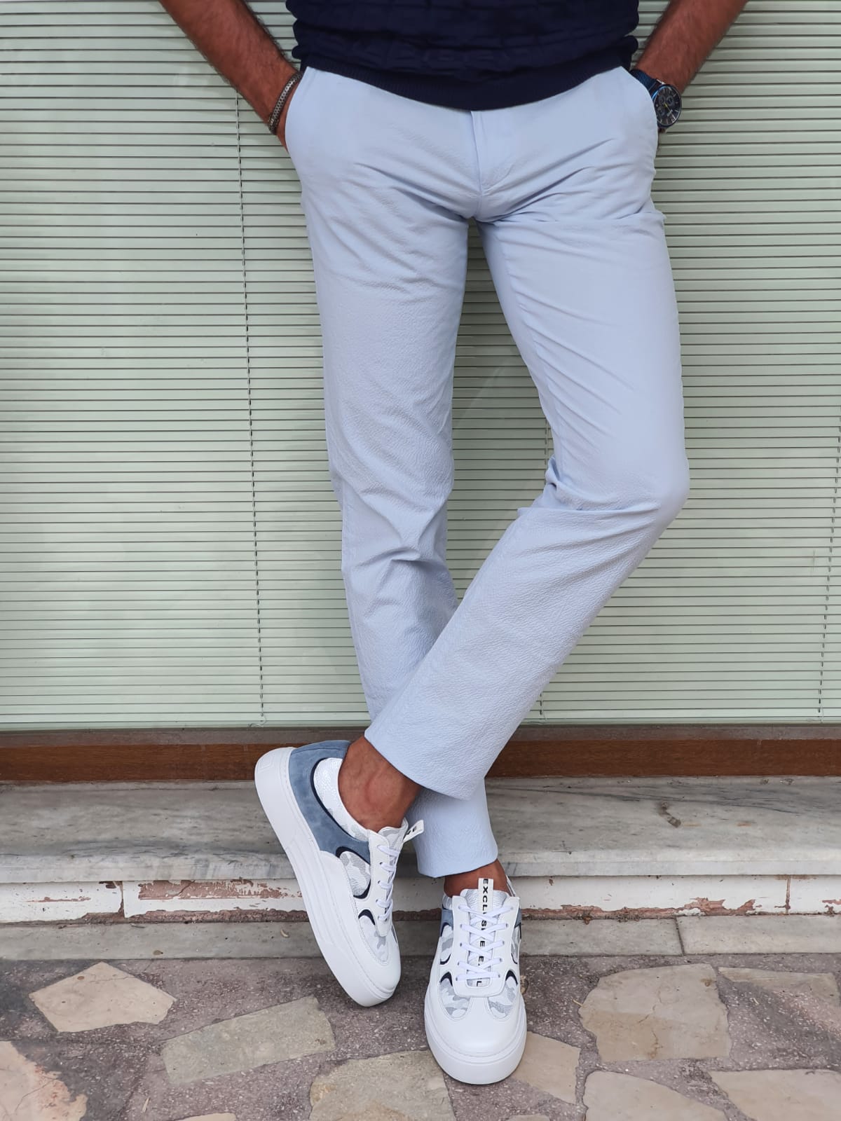 SKY BLUE SPECIAL EDITION* SIDE POCKET COTTON PANTS