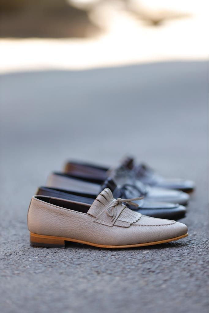 STONE LEATHER LOAFERS