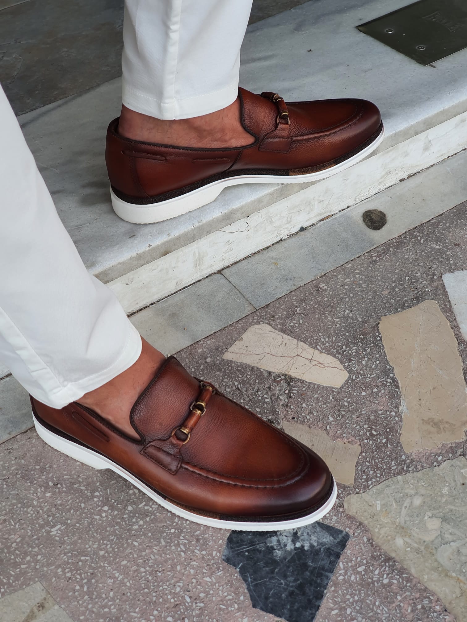TAN SARDINELLI EVA SOLE WITH BUCKLE DETAILED CALF LEATHER SHOES