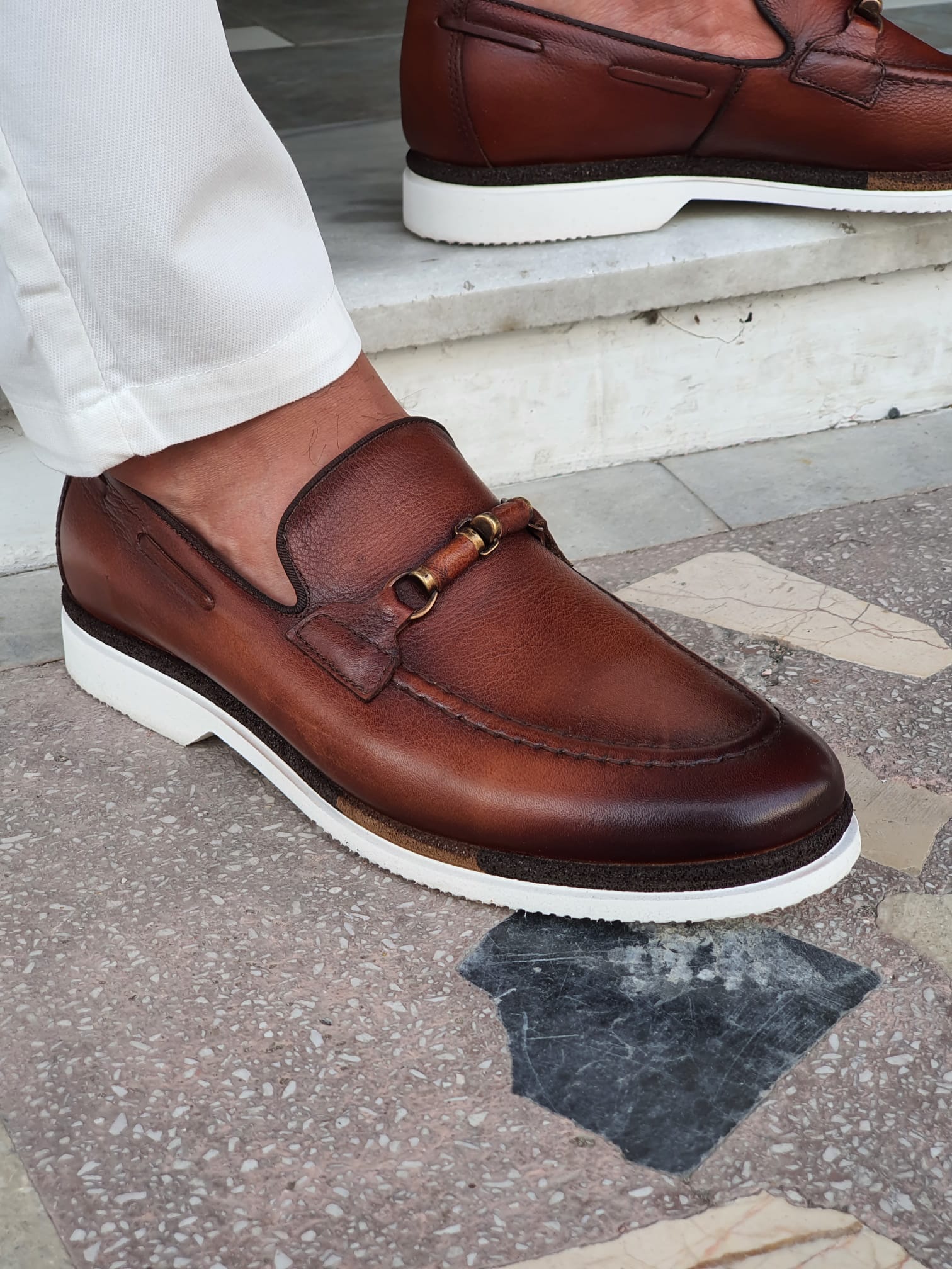 TAN SARDINELLI EVA SOLE WITH BUCKLE DETAILED CALF LEATHER SHOES